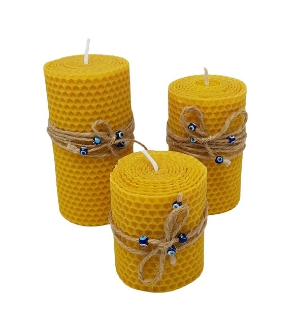 Set grande 3 candele in cera d'ape - MelodiLana